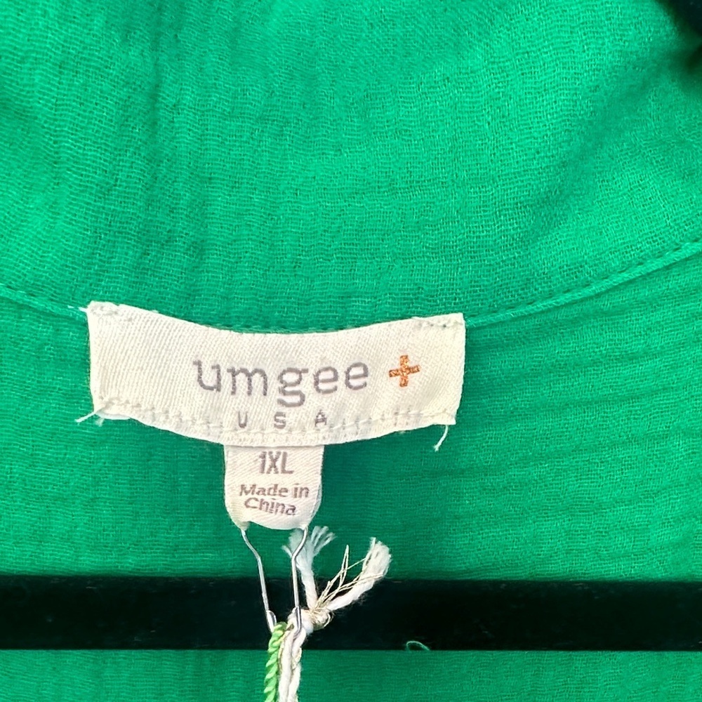 Umgee Vibrant Green Button Down Dress - Picture 2 of 5